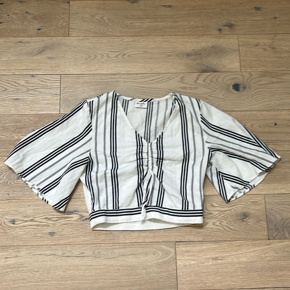 Others follow blue and white striped blouse size xs